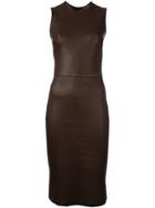 Stouls 'eva Plonge' Dress, Women's, Size: Large, Brown, Lamb Skin/cotton/lyocell/spandex/elastane