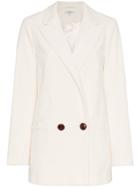 Ganni Ridgewood Double-breasted Corduroy Blazer - Neutrals