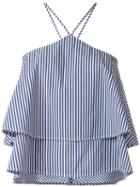 Dondup Striped Top, Women's, Size: 38, Blue, Cotton/nylon/spandex/elastane