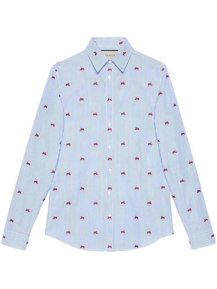 Gucci - Panthers Fil Coupé Shirt - Men - Cotton - 15 1/2, Blue, Cotton