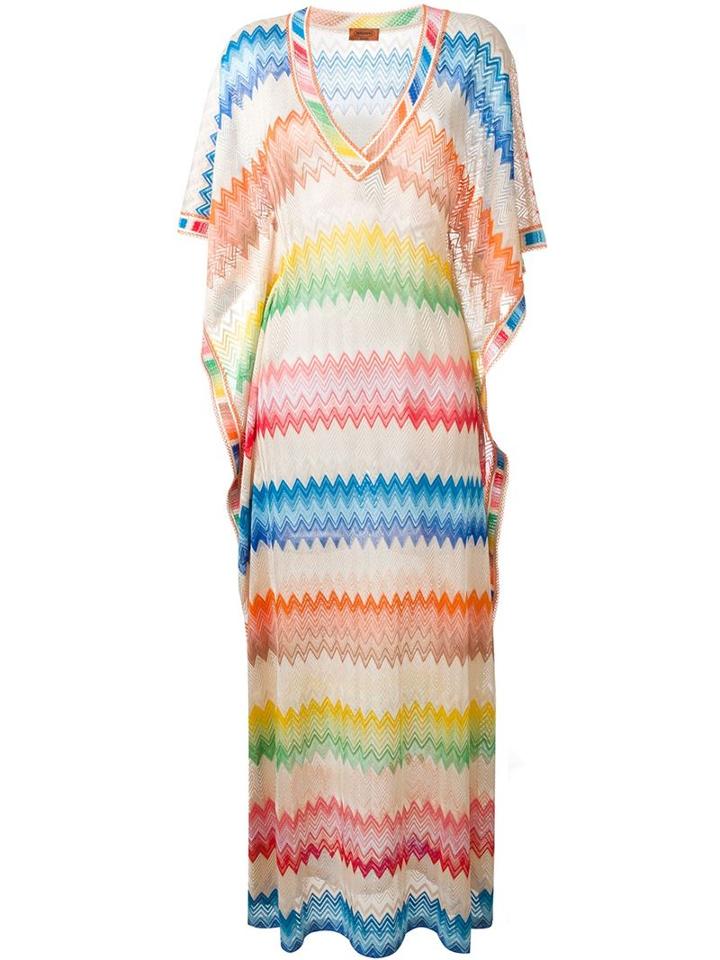 Missoni Flutter Sleeve Knit Maxi Dress, Women's, Size: 46, Viscose
