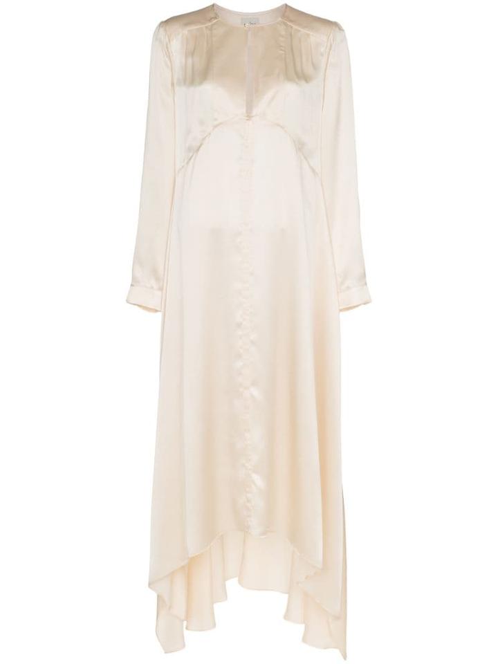 Le Kasha Turfan Asymmetric Hem Silk Dress - Neutrals
