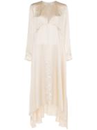 Le Kasha Turfan Asymmetric Hem Silk Dress - Neutrals