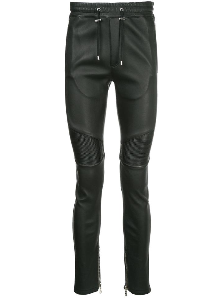 Balmain Biker Elasticated Waist Trousers - Black