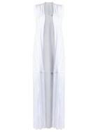 Martha Medeiros Long Sleeveless Jacket, Women's, White, Polyamide/viscose