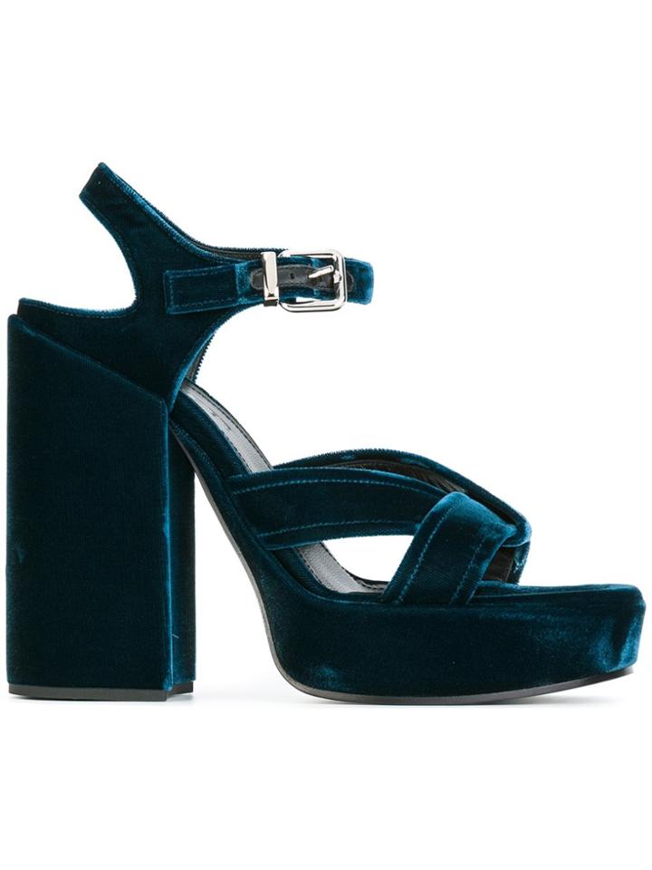 Jil Sander Platform Buckled Sandals - Blue