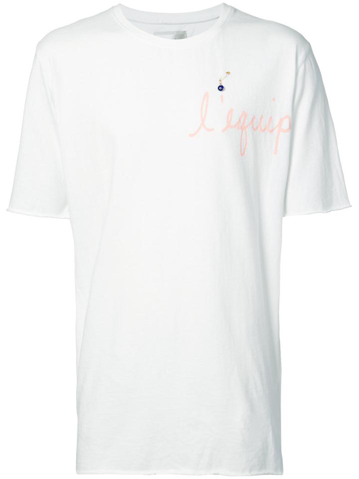 L'equip - Logo Embroidered T-shirt - Men - Cotton - L, White, Cotton