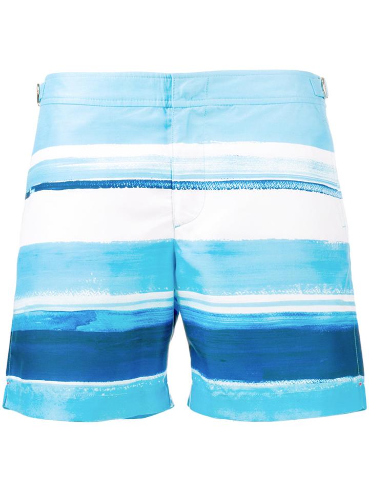 Orlebar Brown Mcgovern Striped Bulldog Swim Shorts - Blue