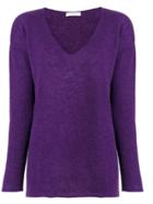 Cruciani V-neck Jumper - Pink & Purple