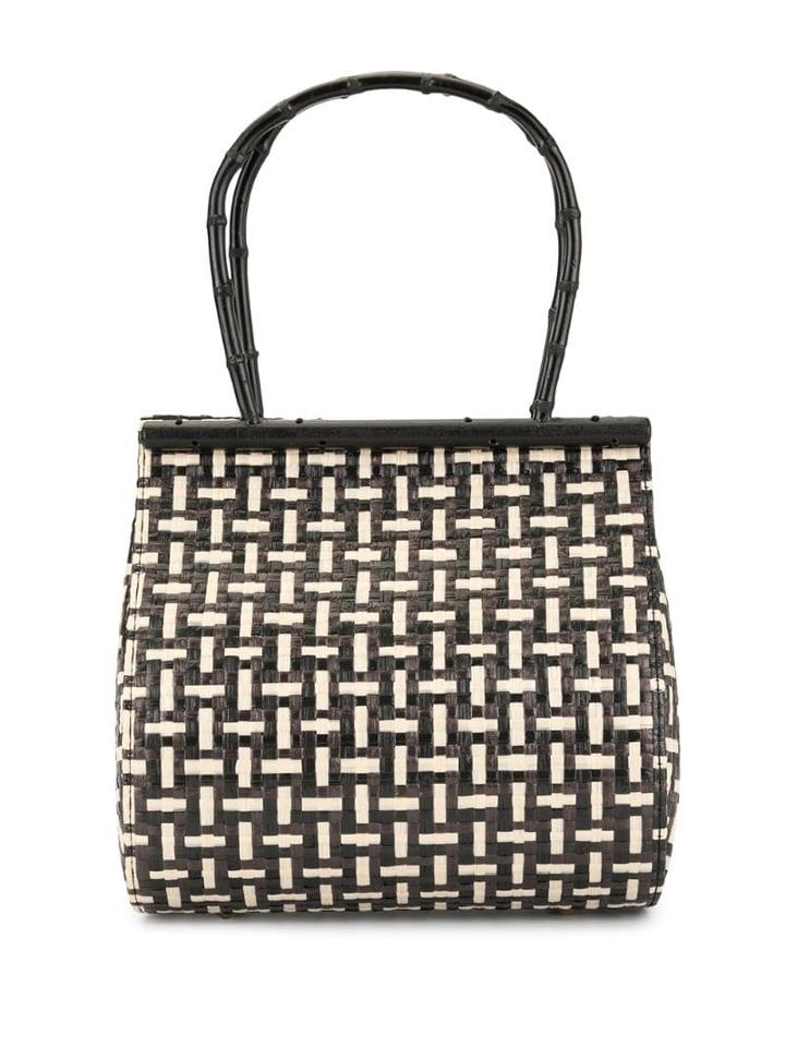 Cult Gaia Cross Hatch Woven Tote - Black