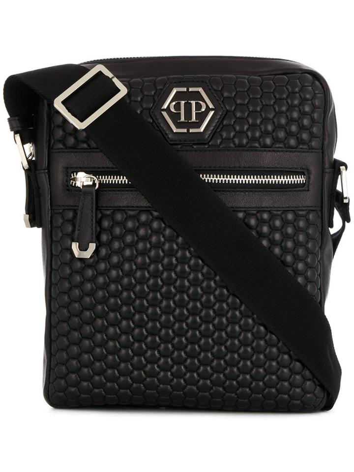 Philipp Plein Quilted Messenger Bag - Black