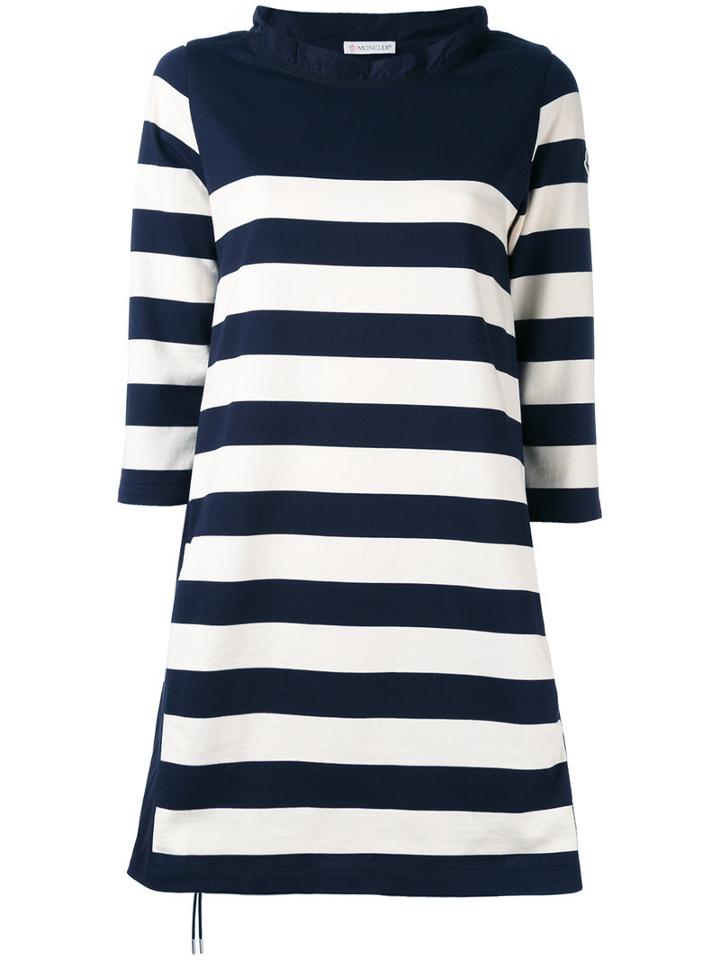 Moncler - Striped Dress - Women - Cotton/polyester - S, Blue, Cotton/polyester