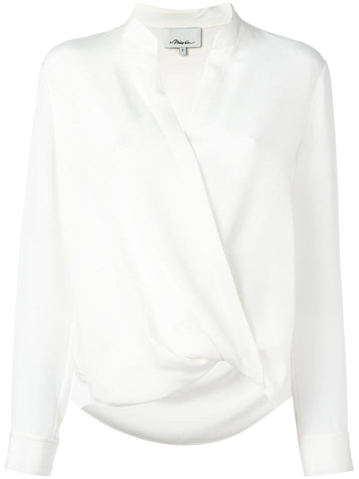 3.1 Phillip Lim Wrap Blouse, Women's, Size: 4, White, Silk