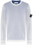 Stone Island Logo Patch Ribbed Knit Sweater - Neutrals