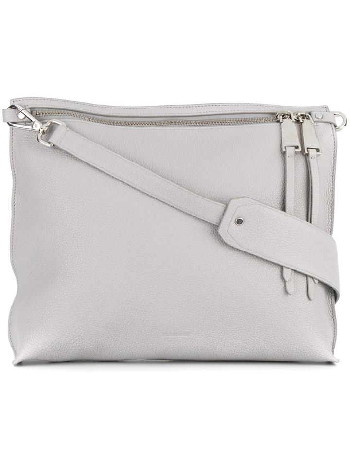 Jil Sander Double Zip Cross Body Bag - Grey