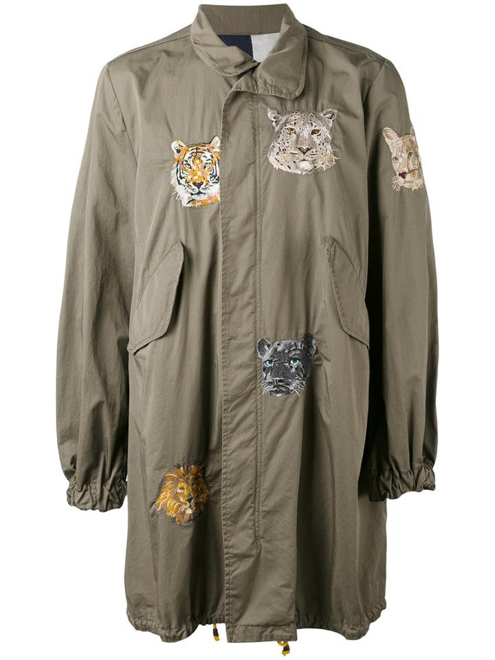 History Repeats - Embroidered Military Coat - Men - Cotton - 50, Green, Cotton