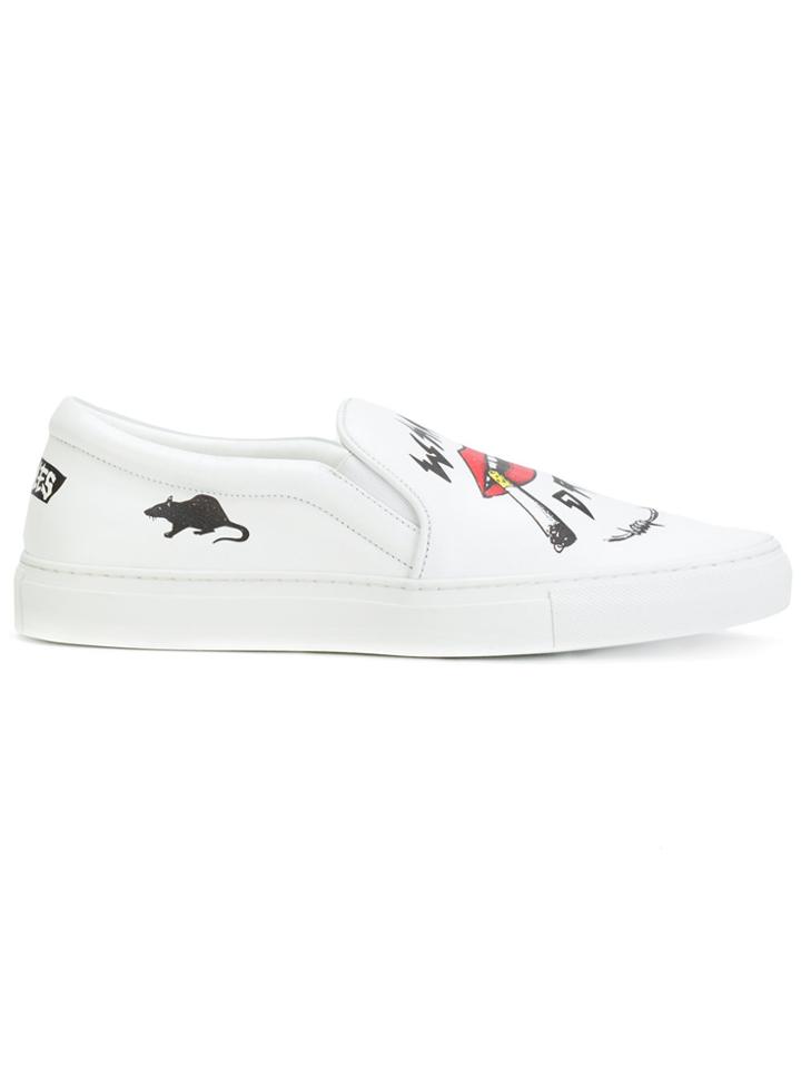 Joshua Sanders Burn Out Slip On Sneakers - White