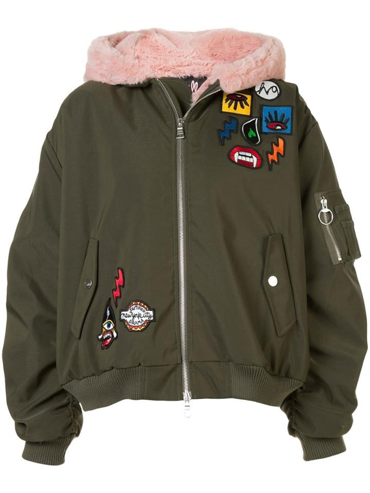 Haculla Aberrant Patch Bomber Jacket - Green