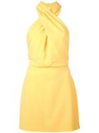 Halston Heritage Fitted Crossneck Dress - Yellow