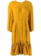 Dorothee Schumacher Silk Tiered Style Dress - Yellow
