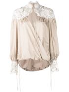 Rosie Assoulin Floral Embroidered Details Blouse - Neutrals