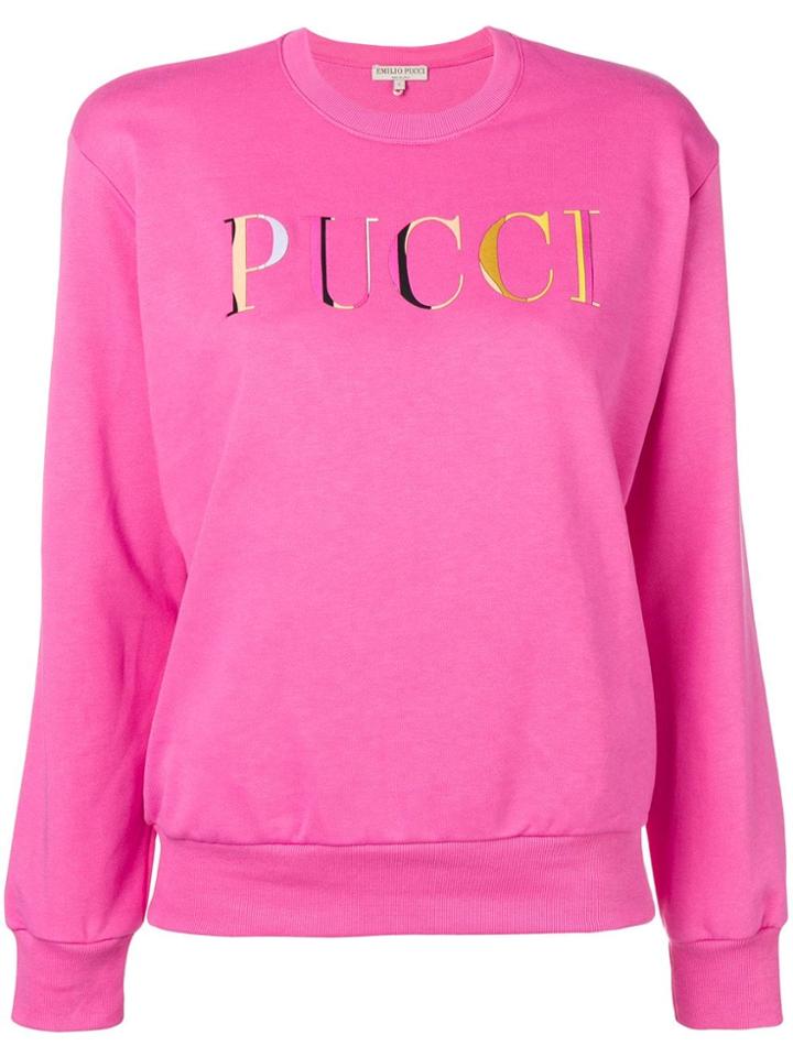 Emilio Pucci Logo Print Jersey Sweatshirt - Pink
