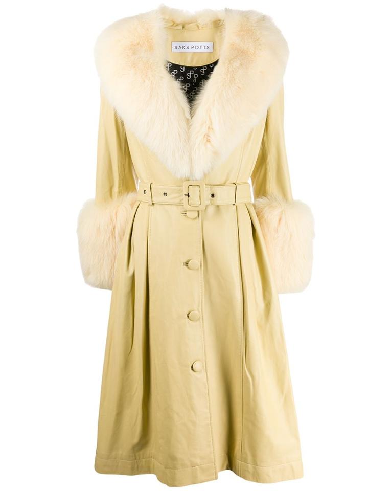 Saks Potts Foxy Single-breasted Coat - Yellow