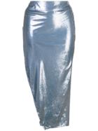Michelle Mason Side Slit Skirt - Blue