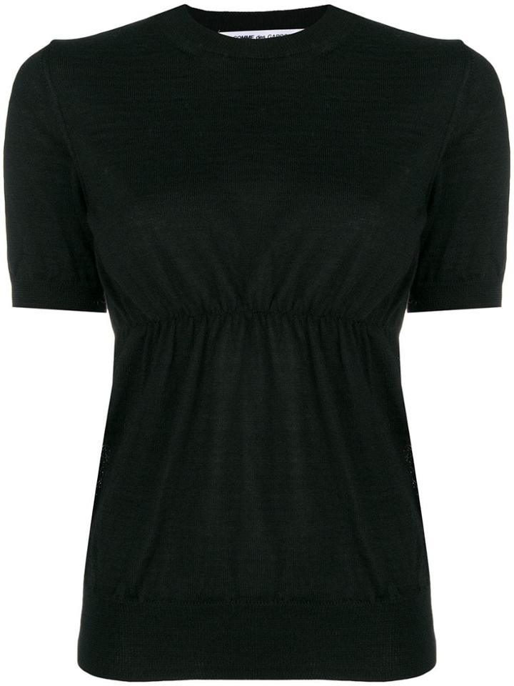 Comme Des Garçons Comme Des Garçons Short Sleeve Knitted Top - Black