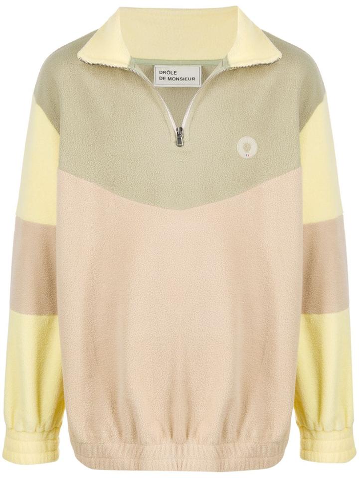 Drôle De Monsieur Zipped Collar Sweatshirt - Yellow