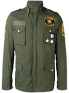 History Repeats Multi Patch Bomber Jacket, Men's, Size: 50, Green, Cotton/polyester