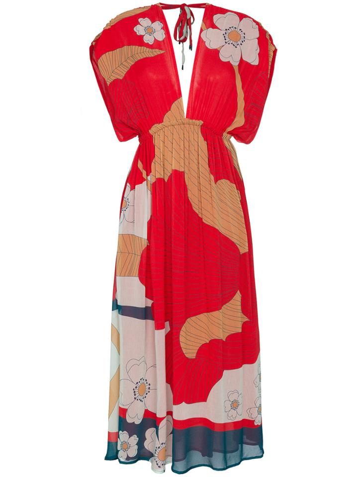 A Peace Treaty Mira Midi Dress - Red