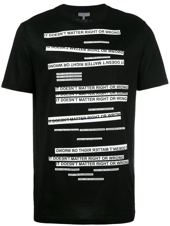 Lanvin Printed T-shirt, Men's, Size: Xl, Black, Cotton/silk