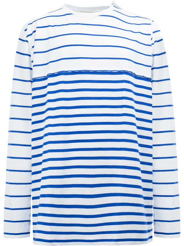 Faith Connexion Striped Jumper, Men's, Size: Small, Blue, Cotton