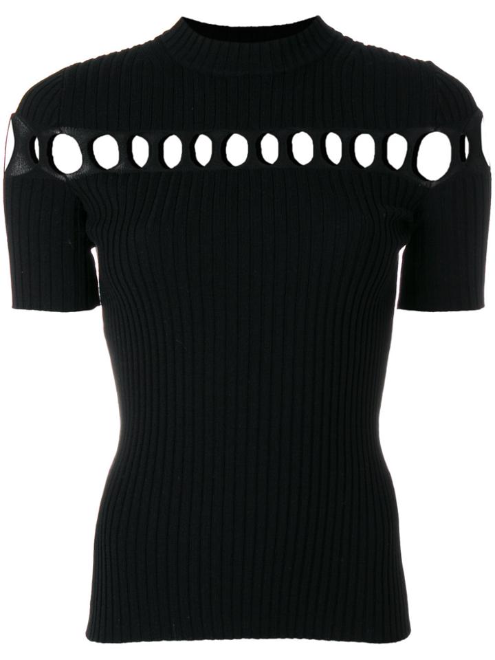 Alexander Wang Cut-out Ribbed Top - Black