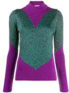 Gcds Panelled Metallic Sweater - Purple