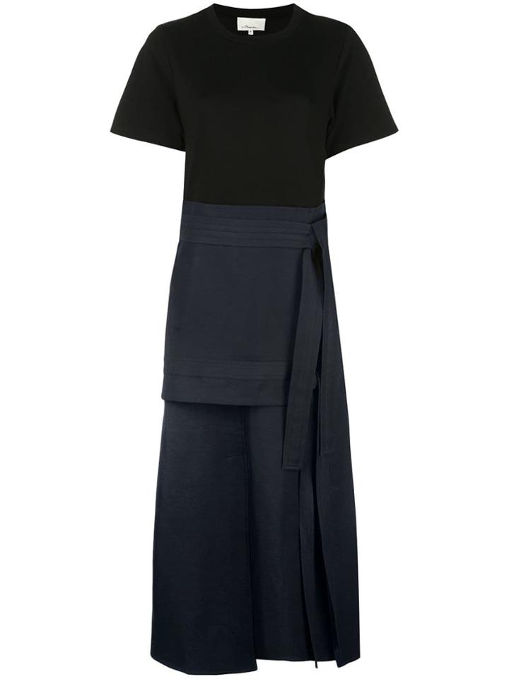 3.1 Phillip Lim Layered Wrap Detail Midi Dress - Black
