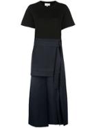 3.1 Phillip Lim Layered Wrap Detail Midi Dress - Black
