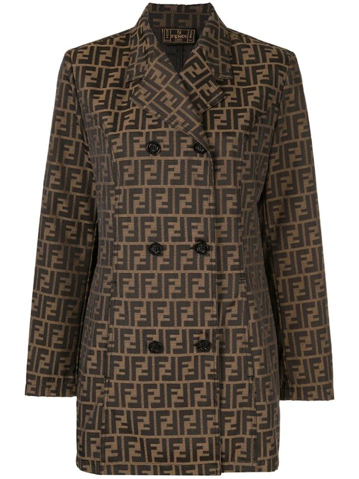 Fendi Vintage Ff Logo Blazer - Yellow