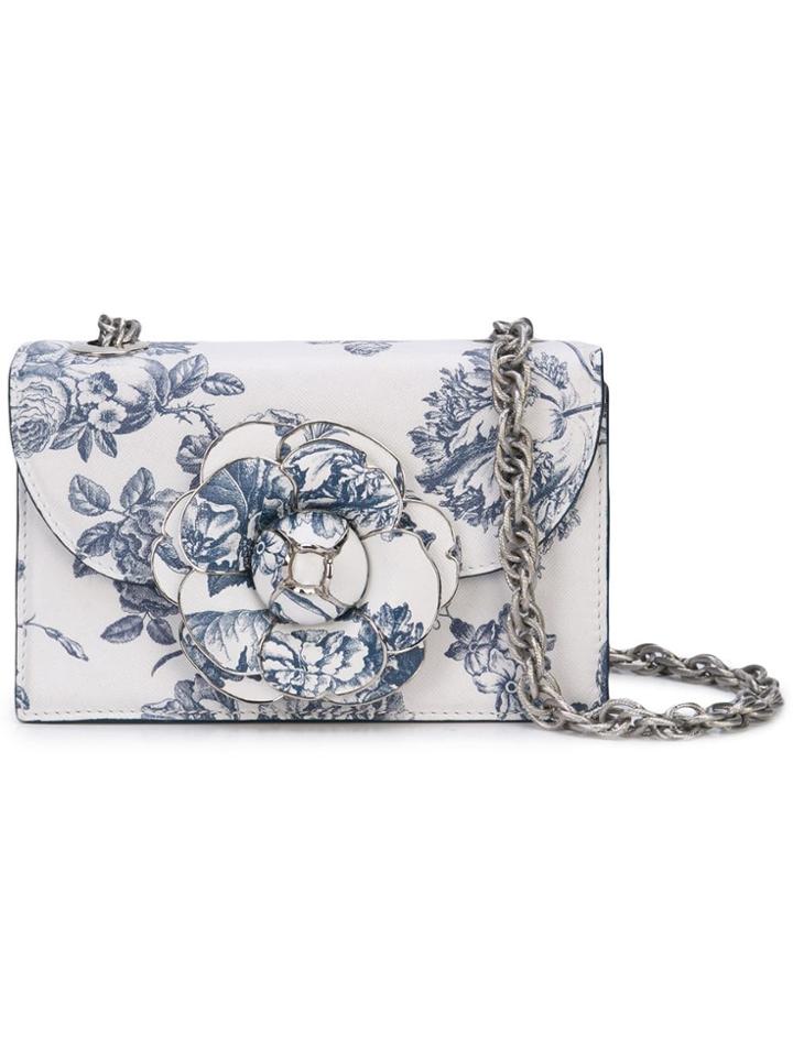 Oscar De La Renta Tro Single Compartment Crossbody Bag - White