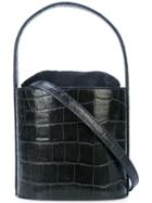 Staud Crocodile Embossed Bucket Bag - Black
