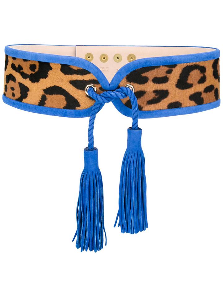 Balmain - Tasselled Waist Belt - Women - Leather/calf Hair - Xs, Women's, Nude/neutrals, Leather/calf Hair