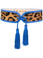 Balmain - Tasselled Waist Belt - Women - Leather/calf Hair - Xs, Women's, Nude/neutrals, Leather/calf Hair