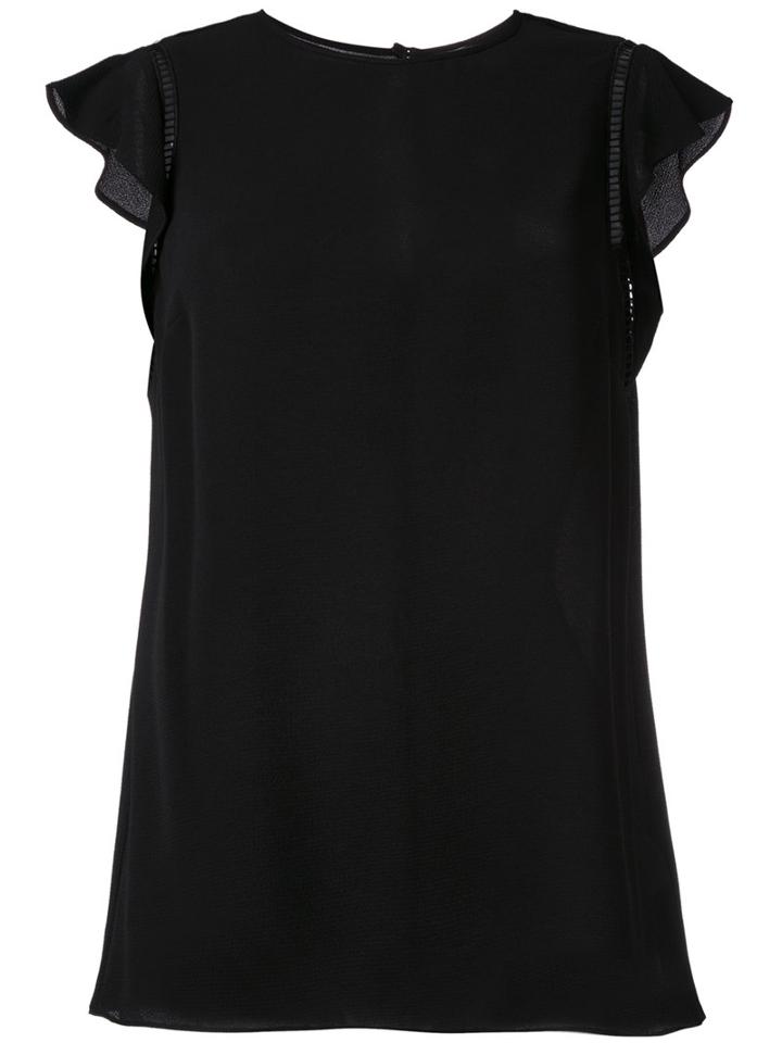 Michael Michael Kors Flutter Sleeve Top, Women's, Size: Xxs, Black, Polyester/spandex/elastane
