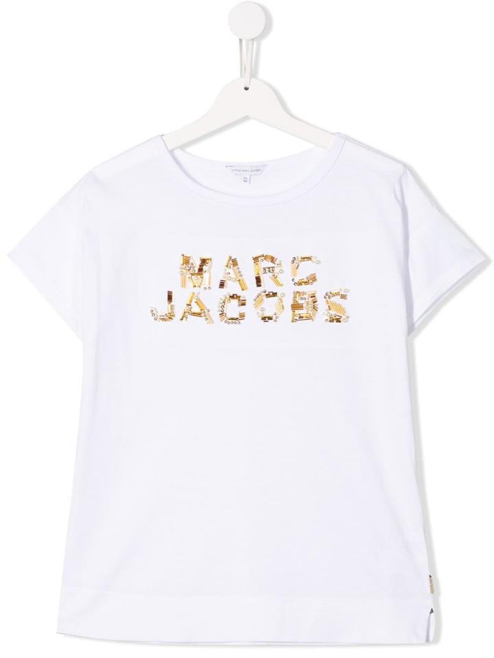 Little Marc Jacobs Logo Print T-shirt - White