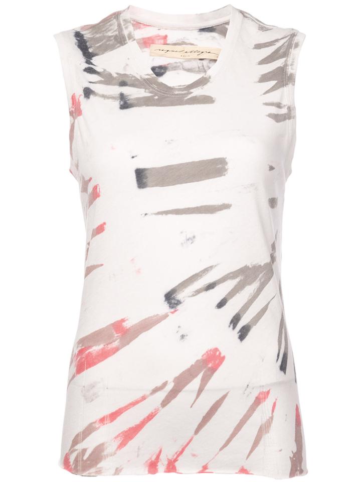 Raquel Allegra Printed Muscle Tank Top - White