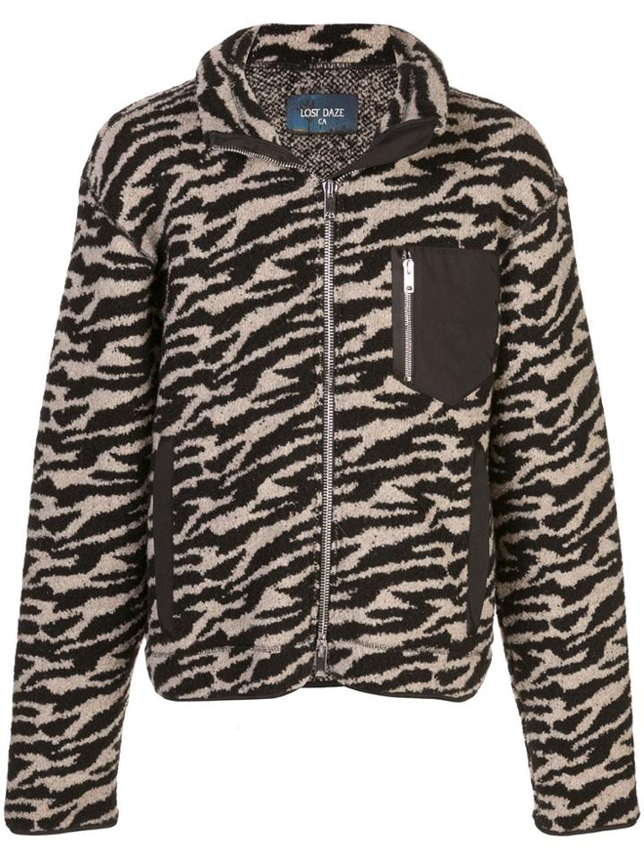 Lost Daze Textured Tiger-print Jacket - Grey