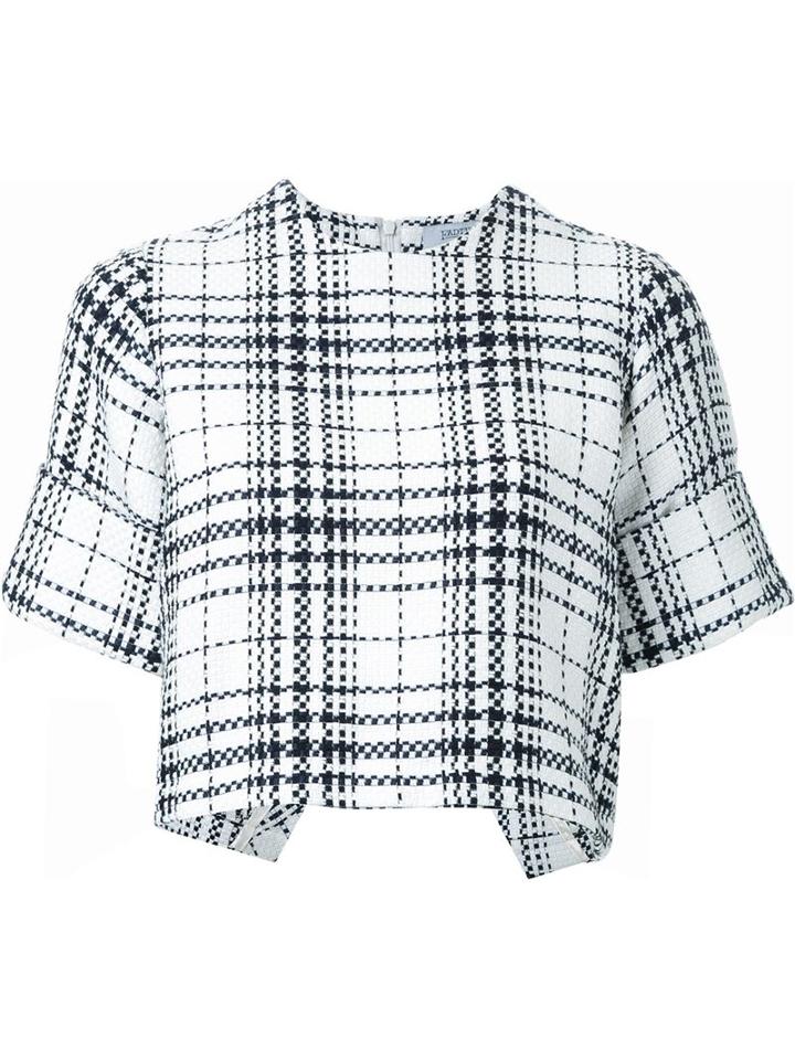 Fad Three Checked Pattern Blouse, Women's, White, Cotton