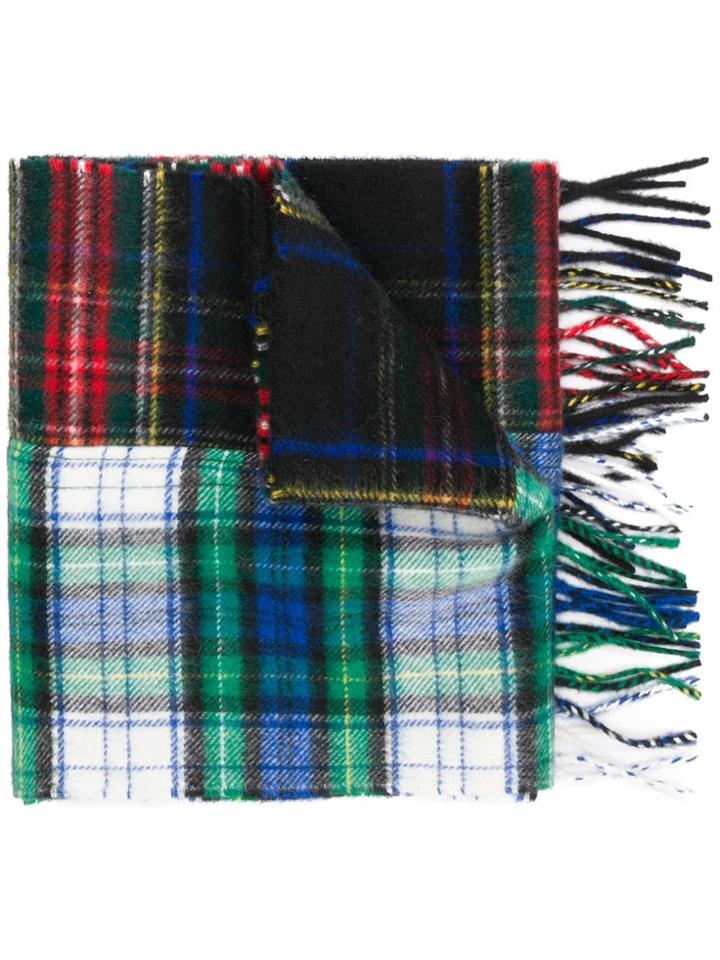 Lanvin Check Pattern Scarf - Green