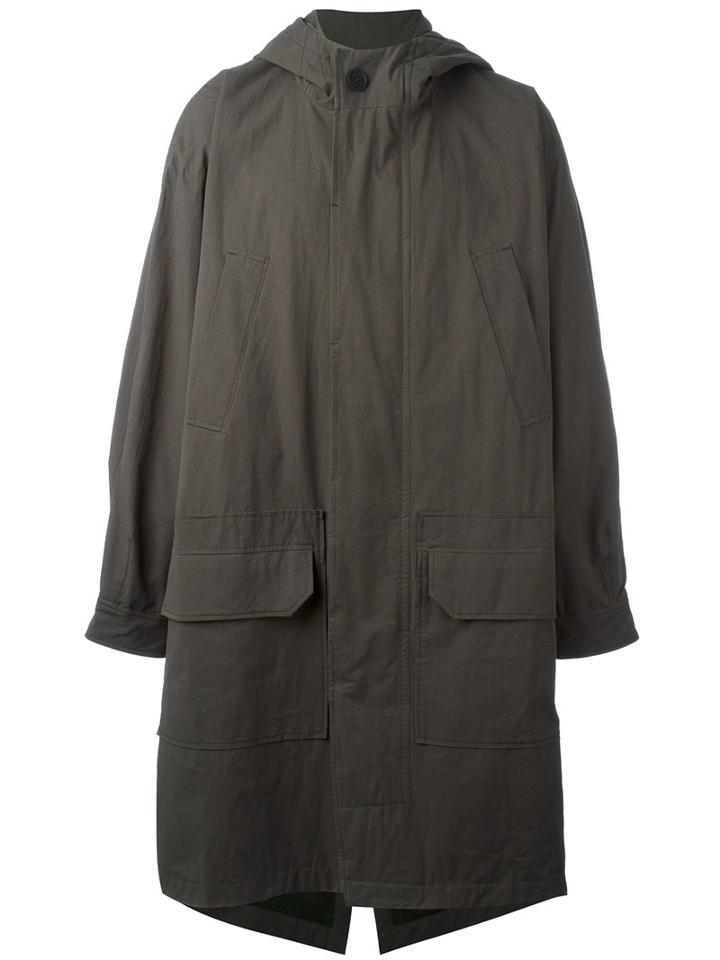 Hope - Hooded Parka Coat - Men - Cotton - 46, Green, Cotton